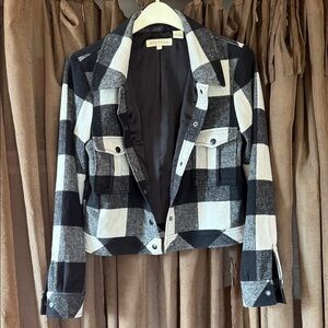 Stetson Black and White Plaid Utility Jacket